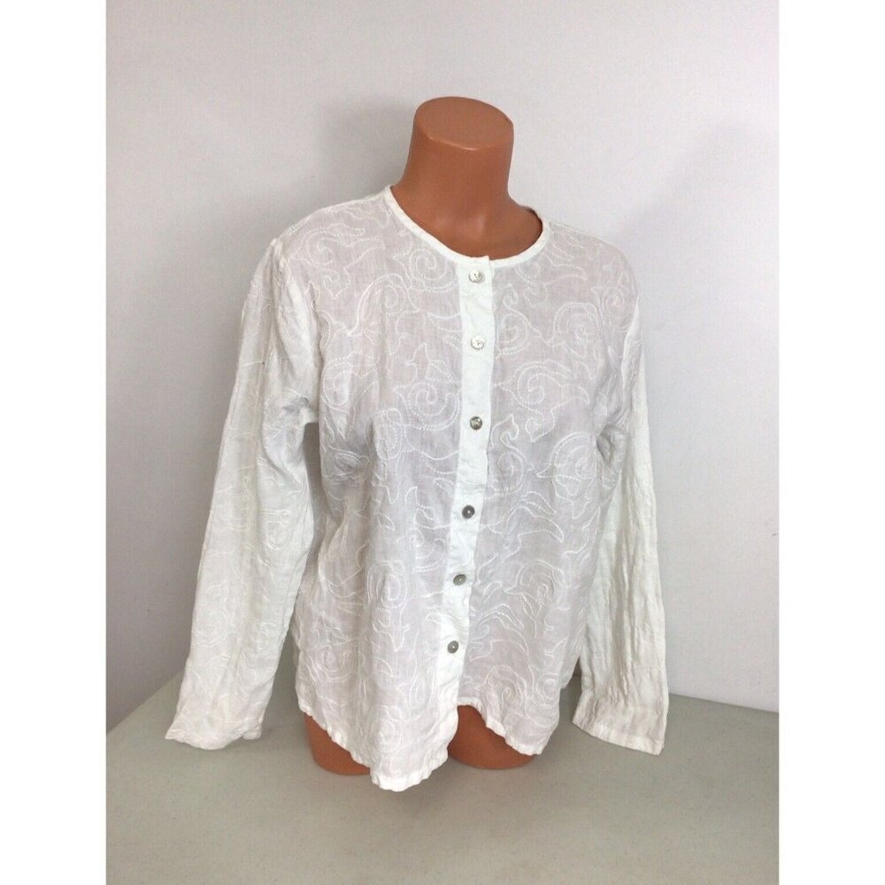 Heaven Shirt Embroidered Blouse Womens Medium
